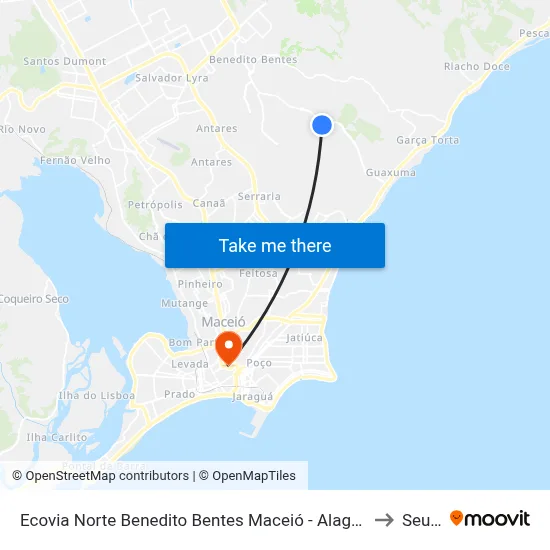 Ecovia Norte Benedito Bentes Maceió - Alagoas Brasil to Seune map