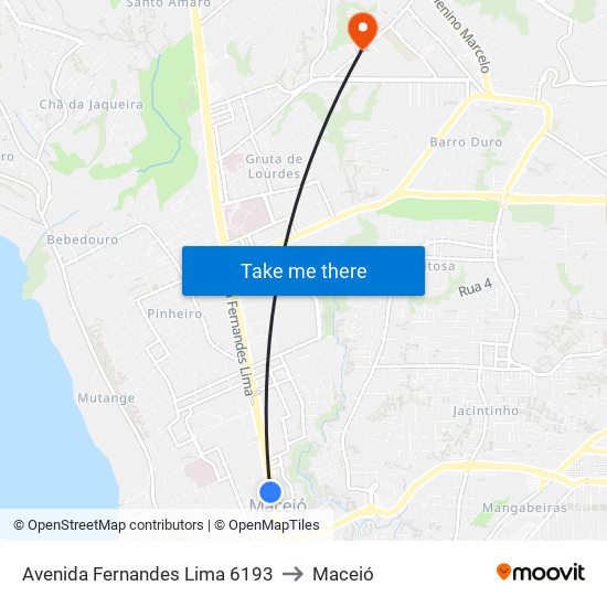 Avenida Fernandes Lima 6193 to Maceió map