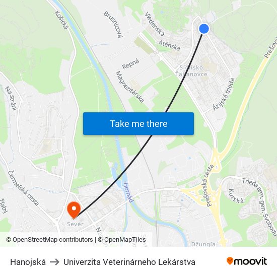 Hanojská to Univerzita Veterinárneho Lekárstva map