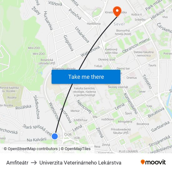 Amfiteátr to Univerzita Veterinárneho Lekárstva map