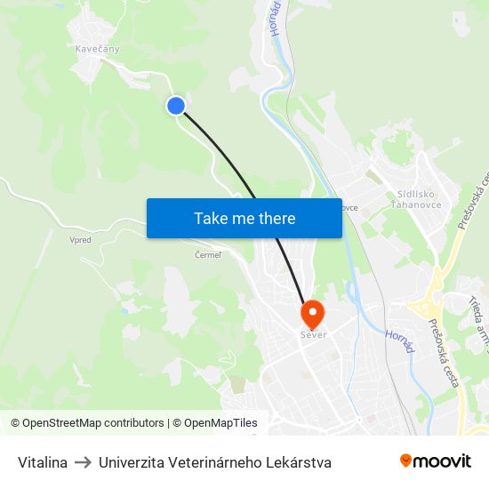 Vitalina to Univerzita Veterinárneho Lekárstva map