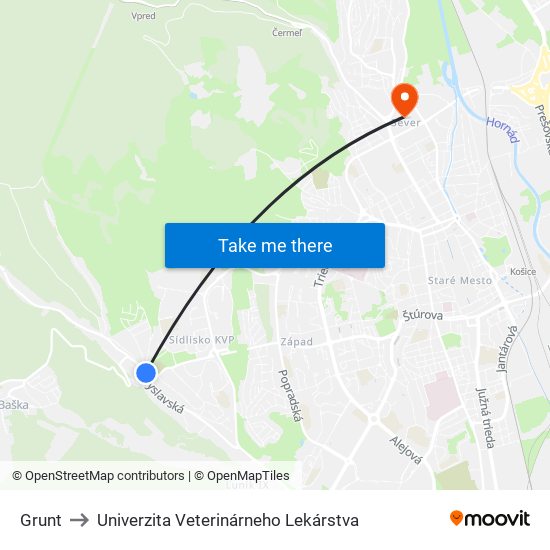 Grunt to Univerzita Veterinárneho Lekárstva map