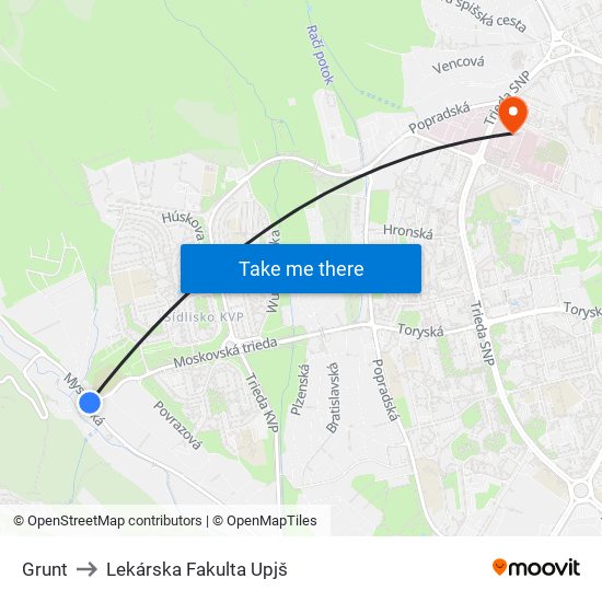 Grunt to Lekárska Fakulta Upjš map