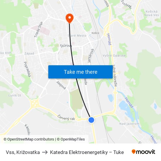 Vss, Križovatka to Katedra Elektroenergetiky – Tuke map