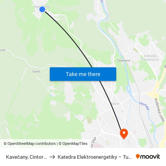 Kavečany, Cintorín to Katedra Elektroenergetiky – Tuke map