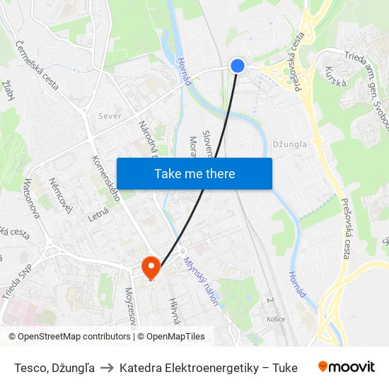 Tesco, Džungľa to Katedra Elektroenergetiky – Tuke map