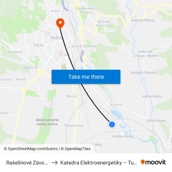 Rašelinové Závody to Katedra Elektroenergetiky – Tuke map