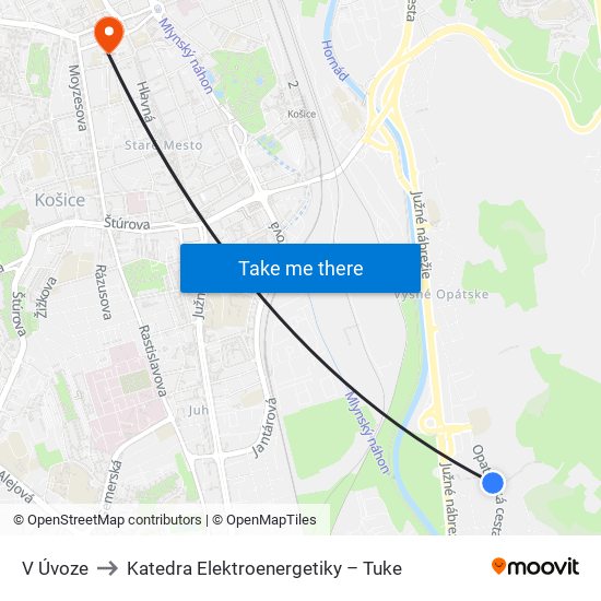 V Úvoze to Katedra Elektroenergetiky – Tuke map