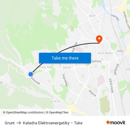 Grunt to Katedra Elektroenergetiky – Tuke map