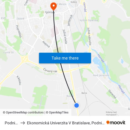 Podnikateľská to Ekonomická Univerzita V Bratislave, Podnikovohospodárska Fakulta V Košiciach map