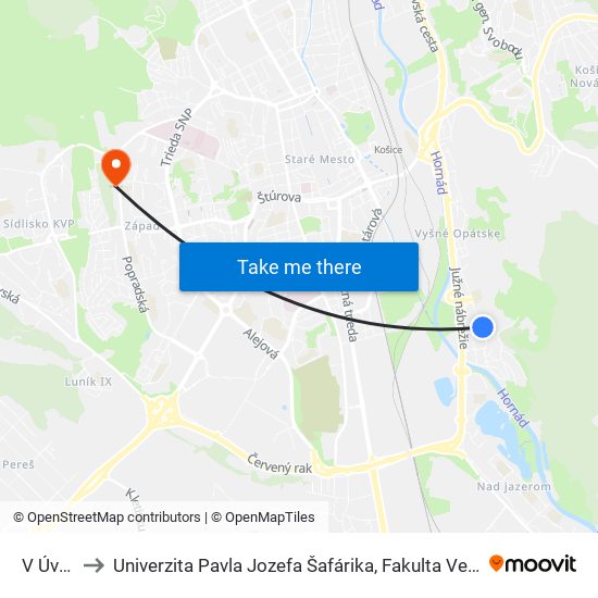 V Úvoze to Univerzita Pavla Jozefa Šafárika, Fakulta Verejnej Správy map