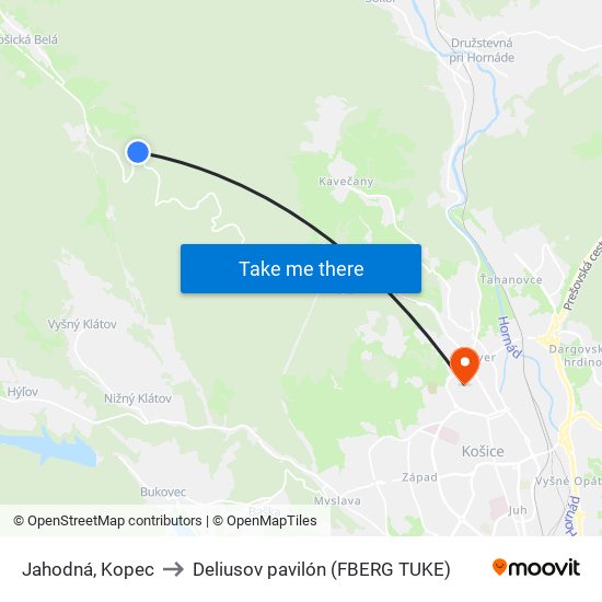 Jahodná, Kopec to Deliusov pavilón (FBERG TUKE) map