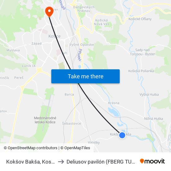 Kokšov Bakša, Kostol to Deliusov pavilón (FBERG TUKE) map