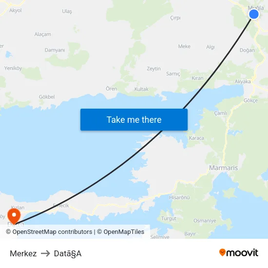 Merkez to Datã§A map