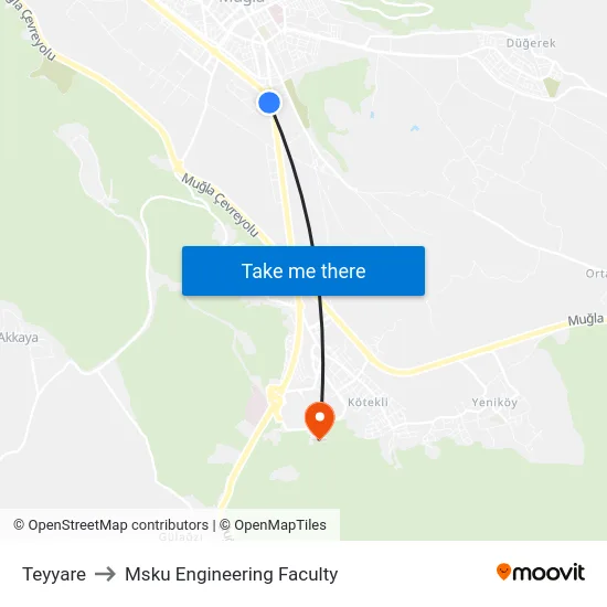 Teyyare to Msku Engineering Faculty map