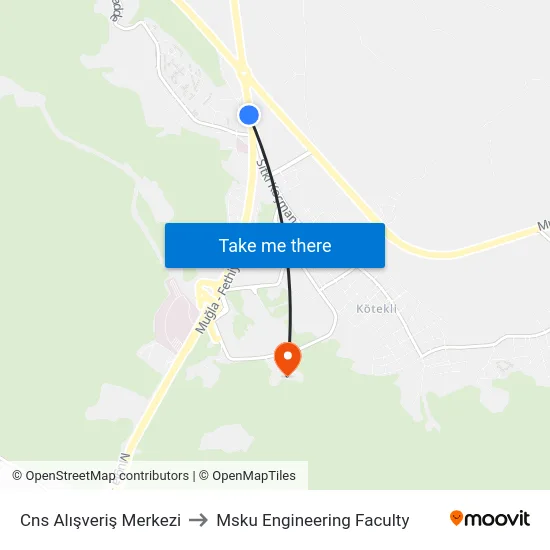 Cns Alışveriş Merkezi to Msku Engineering Faculty map