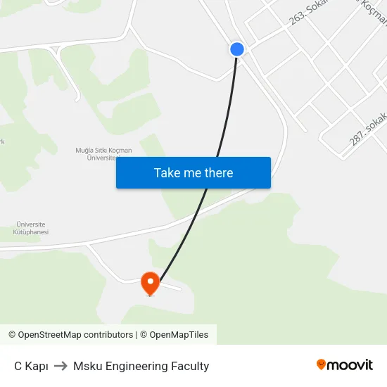 C Kapı to Msku Engineering Faculty map
