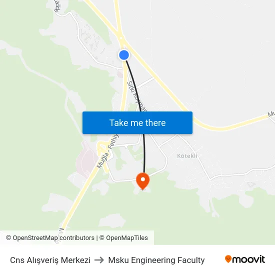 Cns Alışveriş Merkezi to Msku Engineering Faculty map