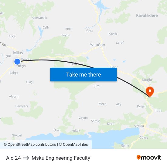 Alo 24 to Msku Engineering Faculty map