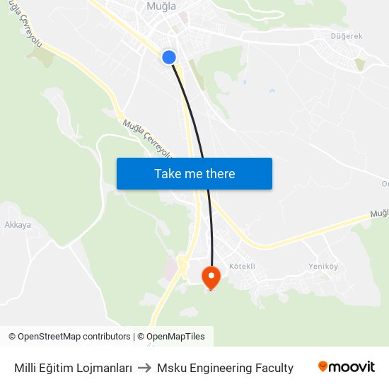 Milli Eğitim Lojmanları to Msku Engineering Faculty map