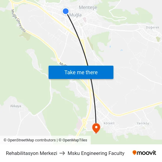 Rehabilitasyon Merkezi to Msku Engineering Faculty map