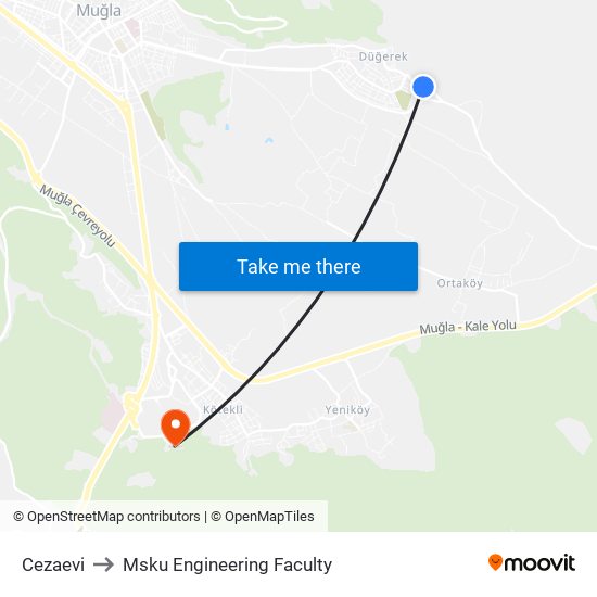 Cezaevi to Msku Engineering Faculty map