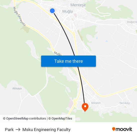 Park to Msku Engineering Faculty map