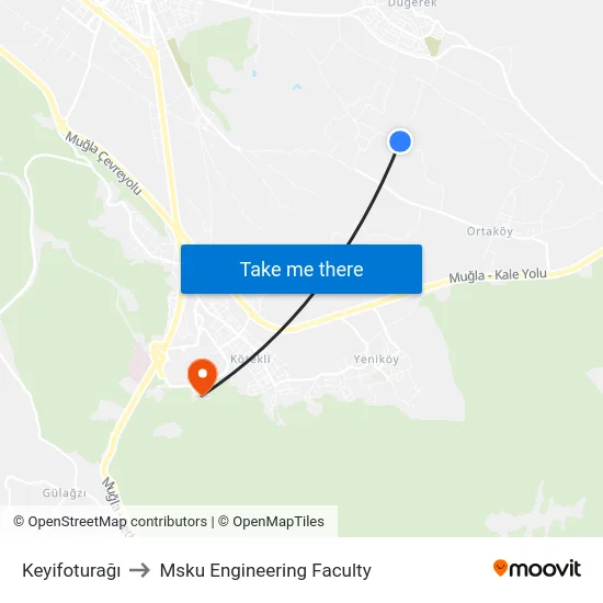 Keyifoturağı to Msku Engineering Faculty map