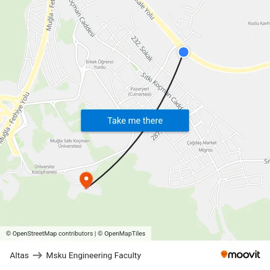 Altas to Msku Engineering Faculty map