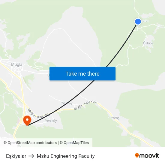Eşkiyalar to Msku Engineering Faculty map