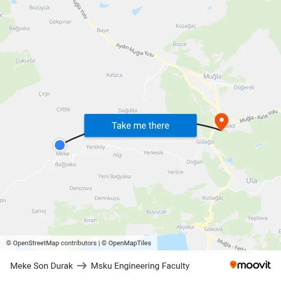 Meke Son Durak to Msku Engineering Faculty map