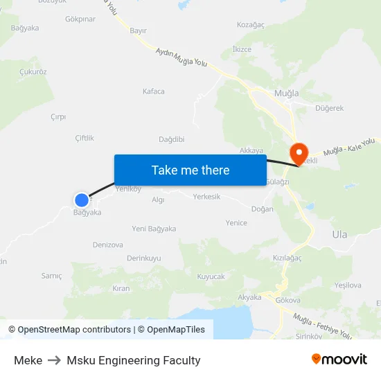 Meke to Msku Engineering Faculty map