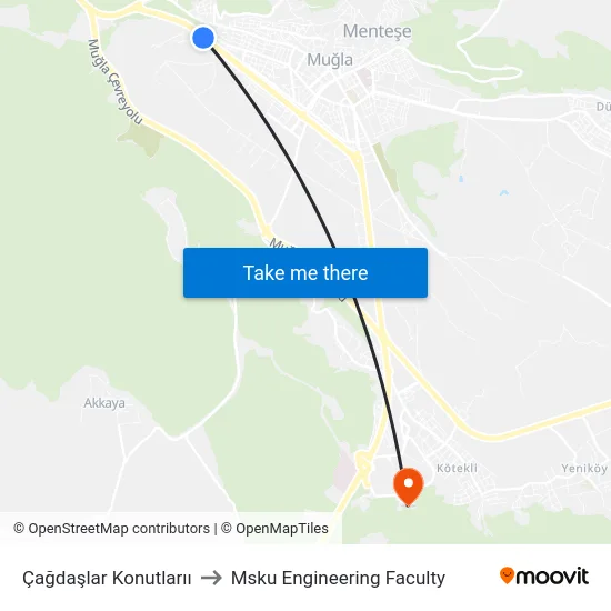 Çağdaşlar Konutlarıı to Msku Engineering Faculty map