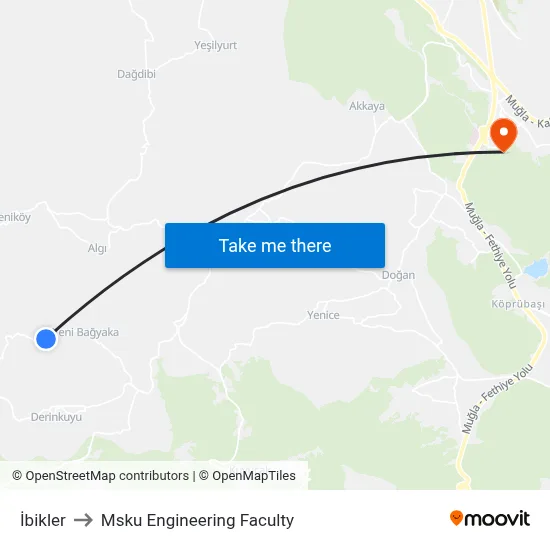 İbikler to Msku Engineering Faculty map