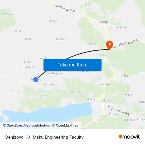 Denizova to Msku Engineering Faculty map