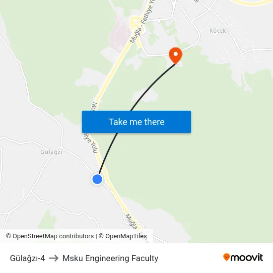 Gülağzı-4 to Msku Engineering Faculty map