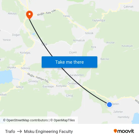 Trafo to Msku Engineering Faculty map