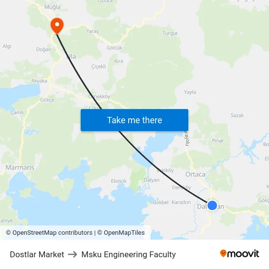 Dostlar Market to Msku Engineering Faculty map