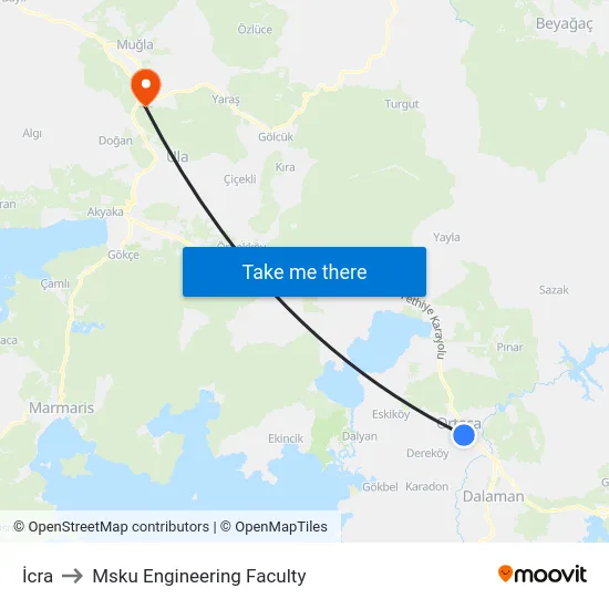 İcra to Msku Engineering Faculty map