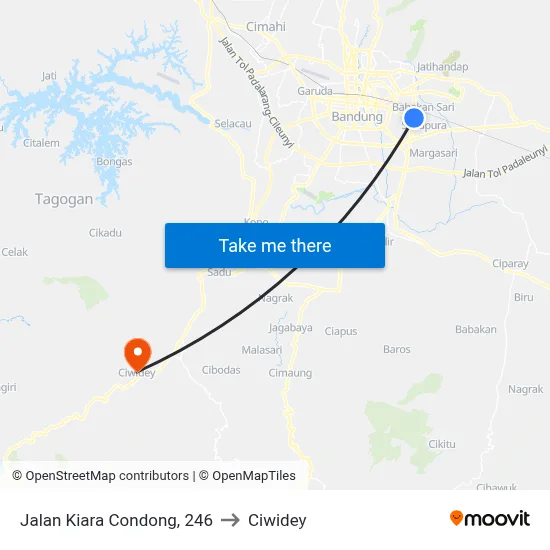 Jalan Kiara Condong, 246 to Ciwidey map
