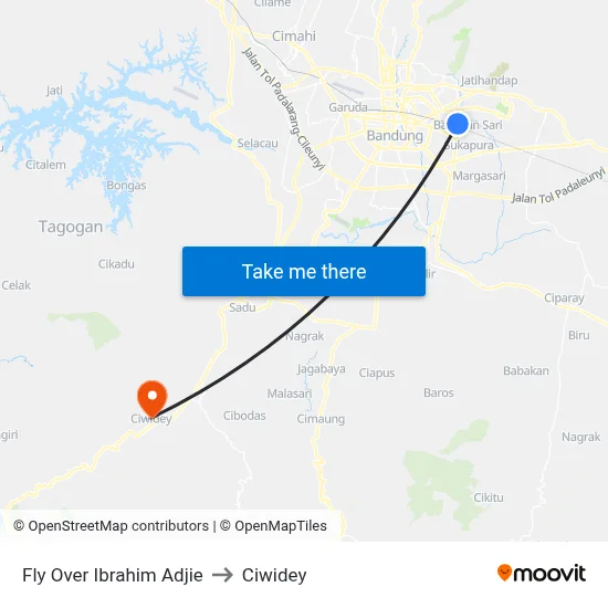 Fly Over Ibrahim Adjie to Ciwidey map