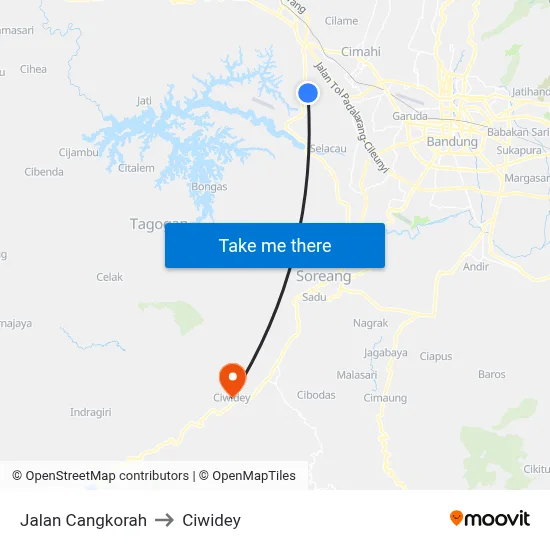 Jalan Cangkorah to Ciwidey map