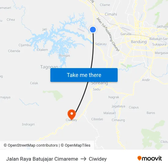 Jalan Raya Batujajar Cimareme to Ciwidey map