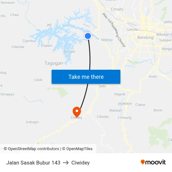 Jalan Sasak Bubur 143 to Ciwidey map