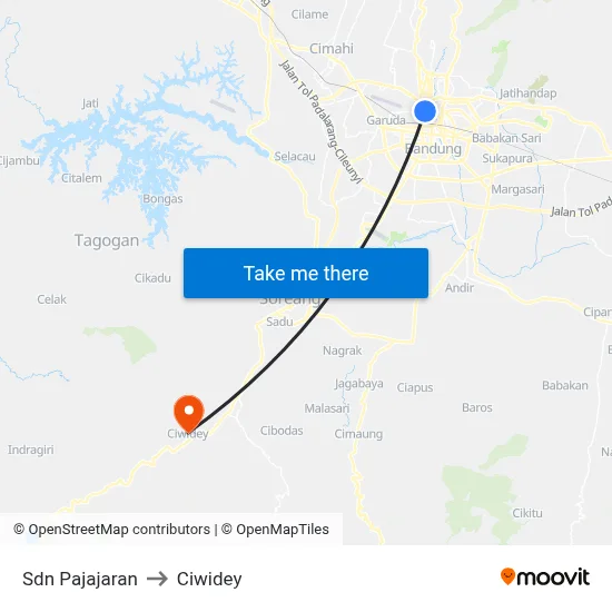 Sdn Pajajaran to Ciwidey map