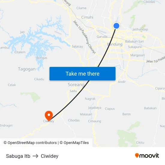 Sabuga Itb to Ciwidey map