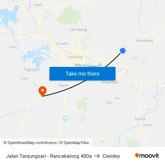 Jalan Tanjungsari - Rancakalong 480a to Ciwidey map