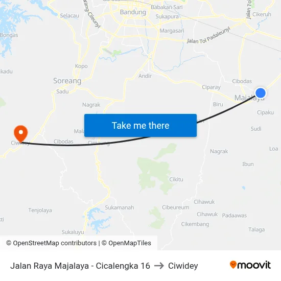 Jalan Raya Majalaya - Cicalengka 16 to Ciwidey map