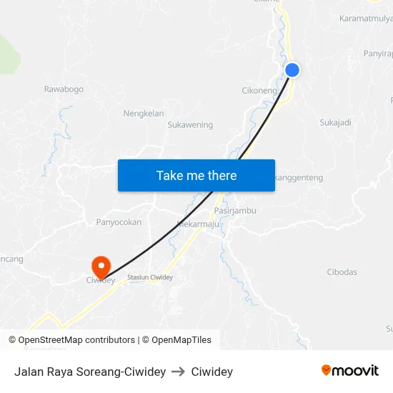 Jalan Raya Soreang-Ciwidey to Ciwidey map