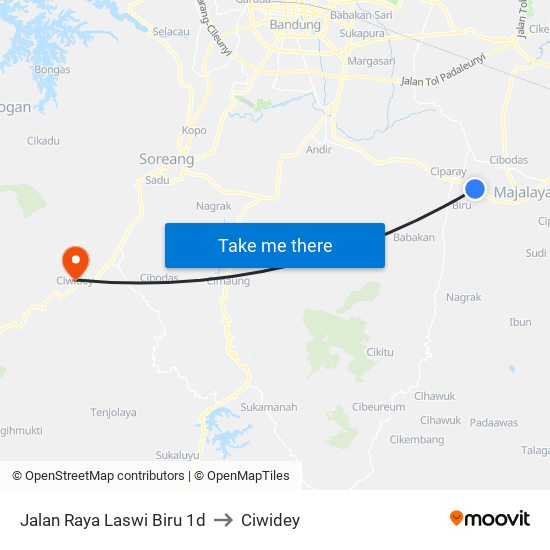 Jalan Raya Laswi Biru 1d to Ciwidey map